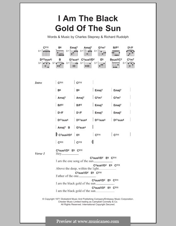 I am the Black Gold of the Sun: Letras e Acordes by Charles Stepney, Richard Rudolph