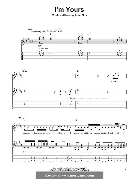 I'm Yours: Para guitarra com guia by Jason Mraz