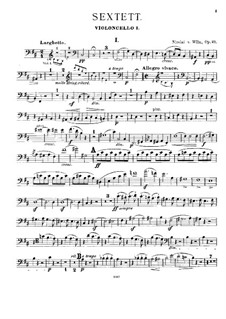 String Sextet, Op.27: violoncelo parte I by Nicolai von Wilm