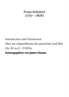 Variations on an Original Theme, D.603/968a Op.82 No.2: para flauta e piano by Franz Schubert