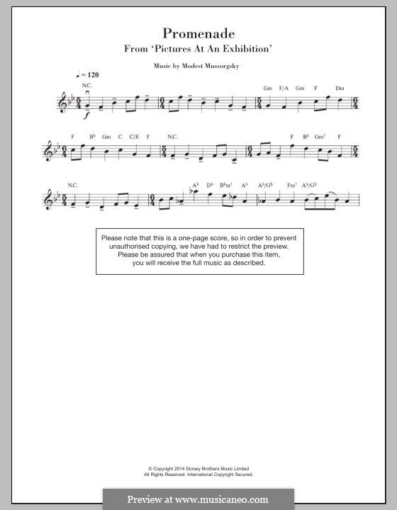 Promenade I: para violino by Modest Mussorgsky