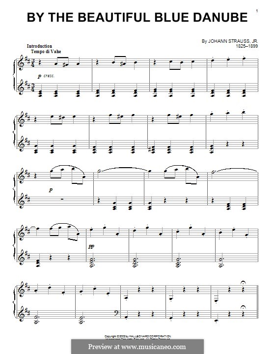 On the Beautiful Blue Danube, for Piano, Op.314: para um único musico (Editado por H. Bulow) by Johann Strauss (Sohn)