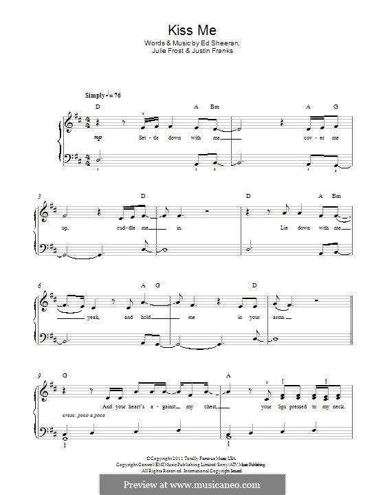 Kiss Me: Para Piano by Ed Sheeran, Julie Frost, Justin Franks