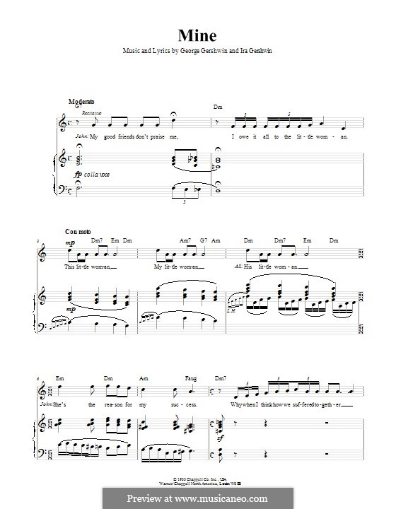 Mine: Para vocais e piano (ou Guitarra) by George Gershwin