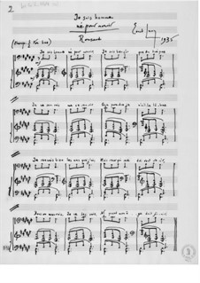 Je suis homme for Voice and Piano: Je suis homme for Voice and Piano by Ernst Levy