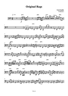 Original Rags: para quarteto de cordas - violoncelo parte, Op.47 No.9 by Scott Joplin