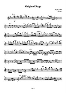 Original Rags: For string quartet – violin I part, Op.47 No.9 by Scott Joplin