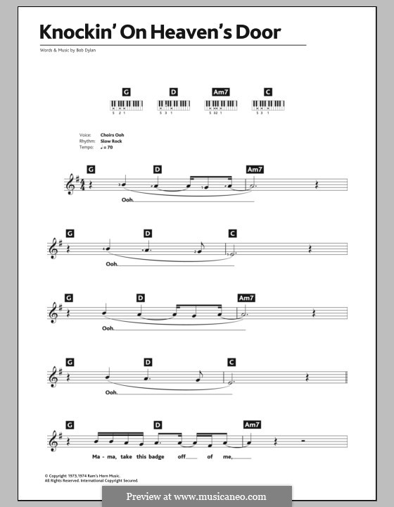 Knockin' on Heaven's Door: para teclado by Bob Dylan