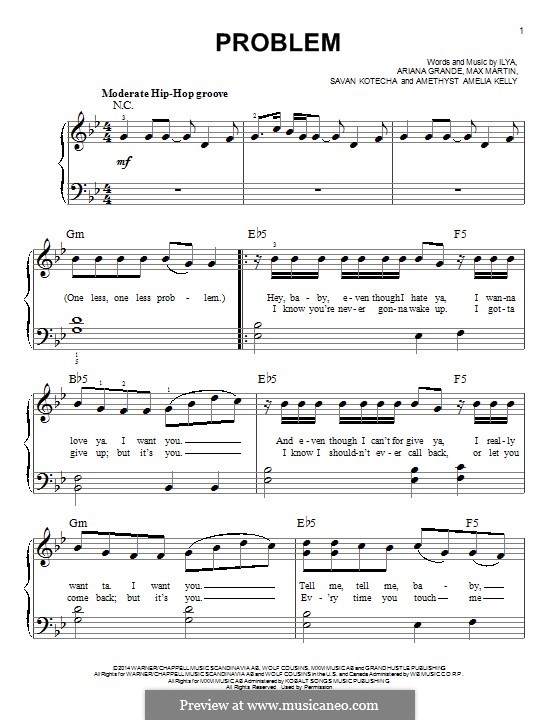 Problem: Para Piano by Max Martin, Savan Kotecha, Ariana Grande, Iggy Azalea