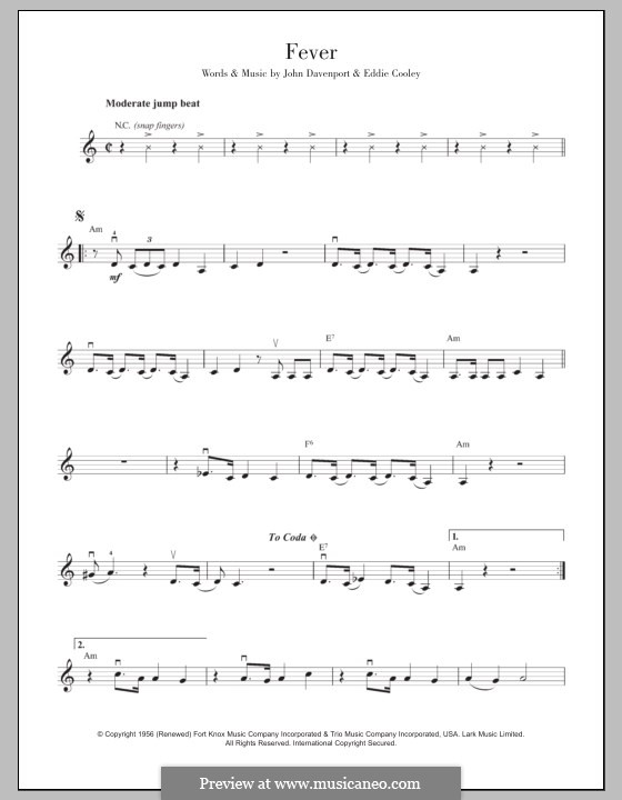 Fever: para violino by Eddie Cooley, John Davenport