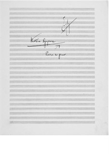 Symphony No.8 for Winds, Percussions and Piano: Partitura piano by Ernst Levy