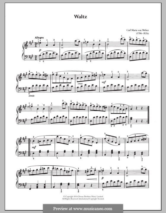 Waltz in A Major: Waltz in A Major by Carl Maria von Weber