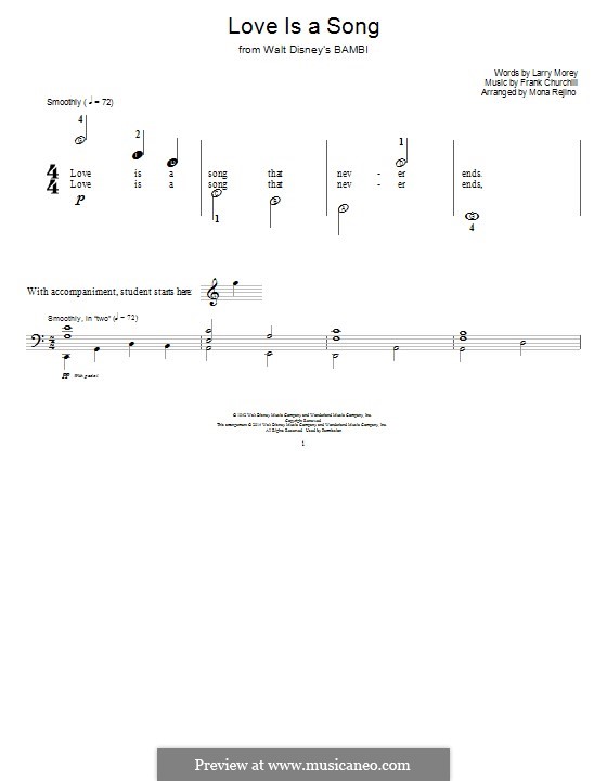 Love is a Song (from Bambi): Para Piano by Frank Churchill