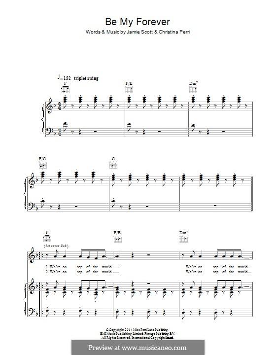 Be My Forever: Para vocais e piano (ou Guitarra) by Christina Perri, Jamie Scott