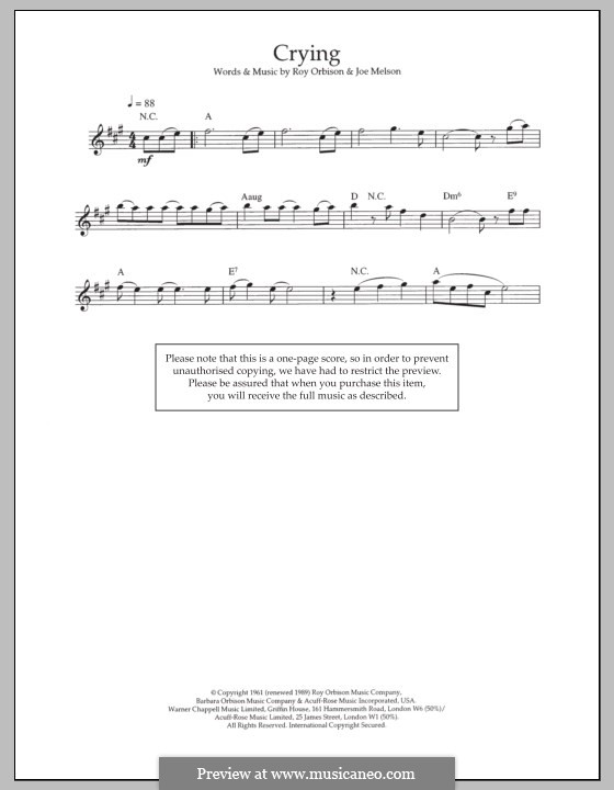 Crying (Boyzone): para flauta by Joe Melson