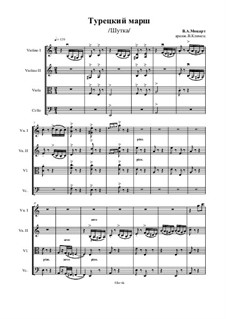 Rondo alla turca: For stirng quartet – score, Ор.47 No.14 by Wolfgang Amadeus Mozart