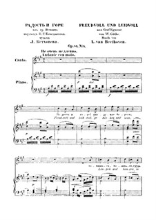 Egmont, Op.84: Freudvoll und Leidvoll, for voice and piano by Ludwig van Beethoven