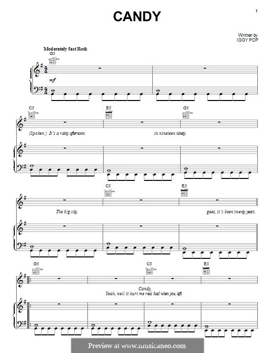 Candy: Para vocais e piano (ou Guitarra) by Iggy Pop