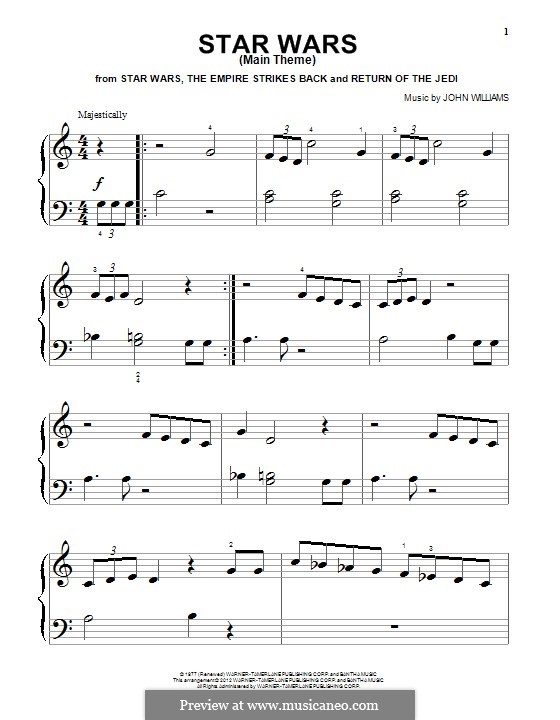 Star Wars (Main Theme): Para Piano by John Williams