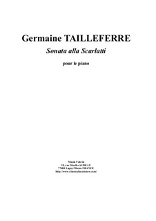 Sonata Alla Scarlatti: Para Piano by Germaine Tailleferre