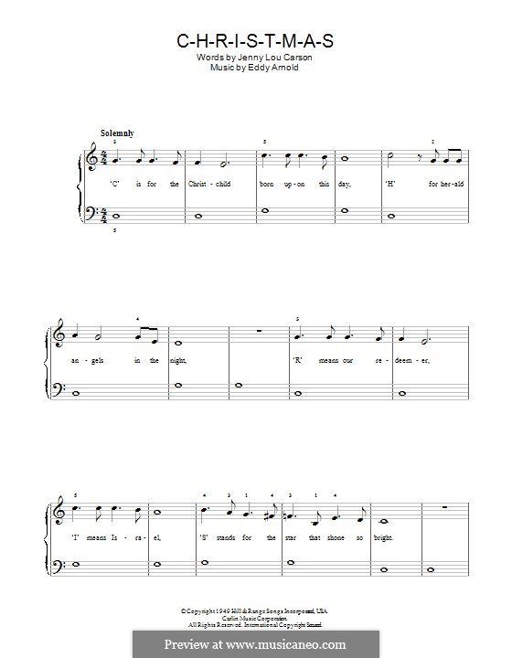 C-H-R-I-S-T-M-A-S (Perry Como): Para Piano by Eddy Arnold