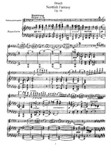 Scottish Fantasia for Violin and Orchestra, Op.46: arranjo para violino e piano by Max Bruch