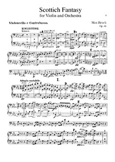 Scottish Fantasia for Violin and Orchestra, Op.46: parte violoncelo e contrabaixo by Max Bruch