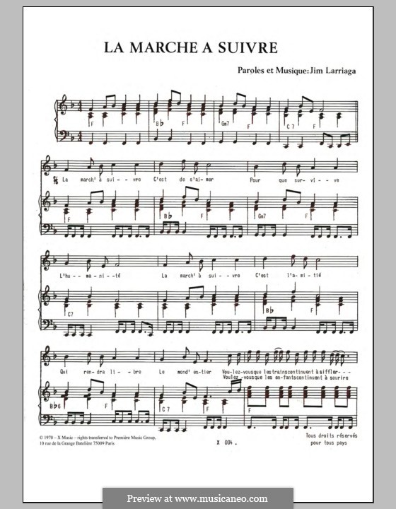 La Marche a Suivre: Para vocais e piano by Jim Larriaga