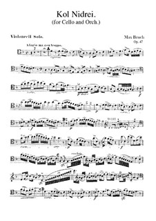 Kol Nidrei, Op.47: violoncelo parte solo by Max Bruch