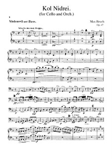 Kol Nidrei, Op.47: parte violoncelo e contrabaixo by Max Bruch
