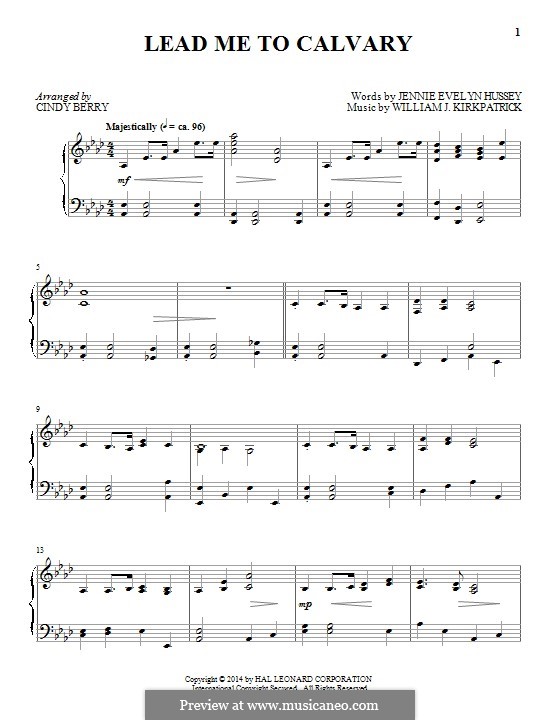 Lead Me to Calvary: Para Piano by William (James) Kirkpatrick