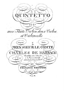 Quintet for Flute and Strings in C Major, Op.58: parte violoncelo by Franz Krommer