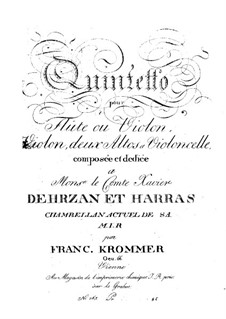 Quintet for Flute and Strings in E Flat Major, Op.66: parte do violino by Franz Krommer