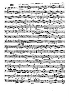 Quintet for Flute and Strings in D Minor, Op.94 No.3: parte violoncelo by Franz Krommer