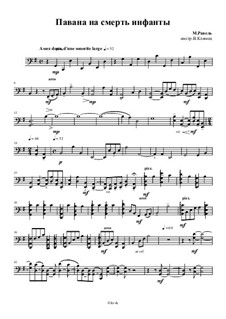 Pavane pour une infante défunte (Pavane for a Dead Princess), M.19: para quarteto de cordas - violoncelo parte, Ор.49 No.14 by Maurice Ravel