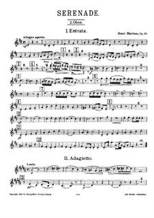 Serenade for Winds, Op.20: Oboe parte II by Henri Marteau