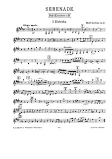 Serenade for Winds, Op.20: Parte de clarinete baixo by Henri Marteau