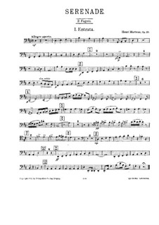 Serenade for Winds, Op.20: fagote parte II by Henri Marteau
