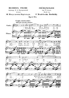 Six Songs, Op.47: No.3 Spring Song by Felix Mendelssohn-Bartholdy