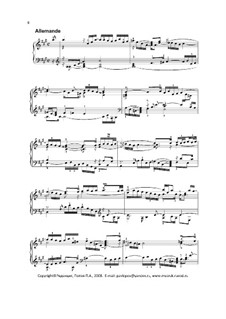 Suite No.1 in A Major, BWV 806: Allemanda. Editor Pavel Popov (2008) by Johann Sebastian Bach