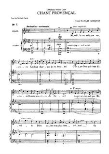 Chant Provençal: Partitura Piano-vocal by Jules Massenet