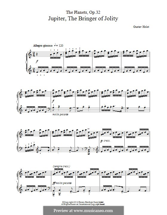 Jupiter: versão para piano by Gustav Holst