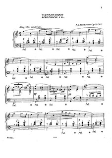 Pieces for Piano, Op.13: No.1 Impromptu in C Major by Alexander Mackenzie