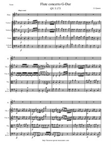 Concerto for Flute and Orchestra No.84, QV 5:173: Score and all parts by Johann Joachim Quantz
