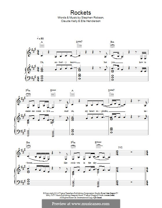 Rockets: Para vocais e piano (ou Guitarra) by Claude Kelly, Steve Robson, Ella Henderson