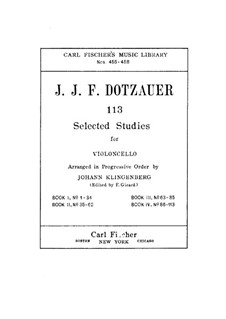 One Hundred and Thirteen Etudes for Cello: livro I by Friedrich Dotzauer