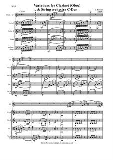 Variations for Clarinet (Oboe) and String Orchestra: RoScore and all parts by Gioacchino Rossini
