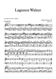 Lagunen Walzer (The Lagoon Waltz), Op.411: Lagunen Walzer (The Lagoon Waltz) by Johann Strauss (Sohn)