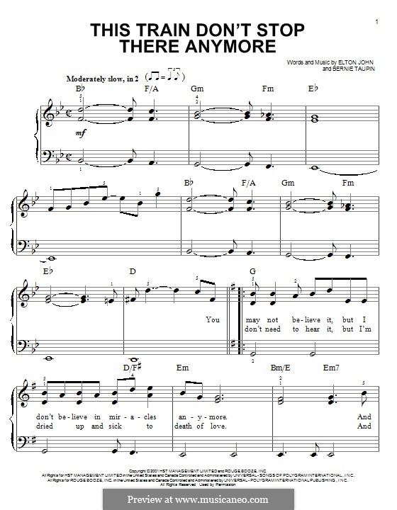 This Train Don't Stop There Anymore por E. John Partituras on músicaNeo