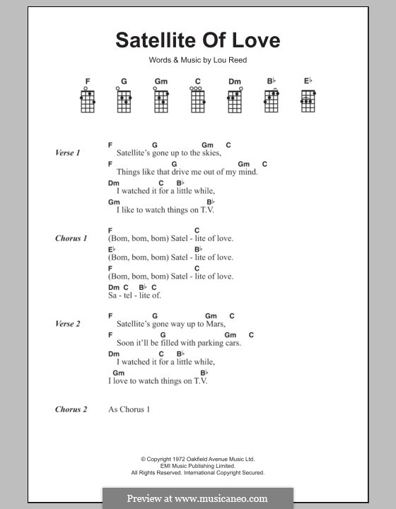 Satellite of Love: para ukulele by Lou Reed
